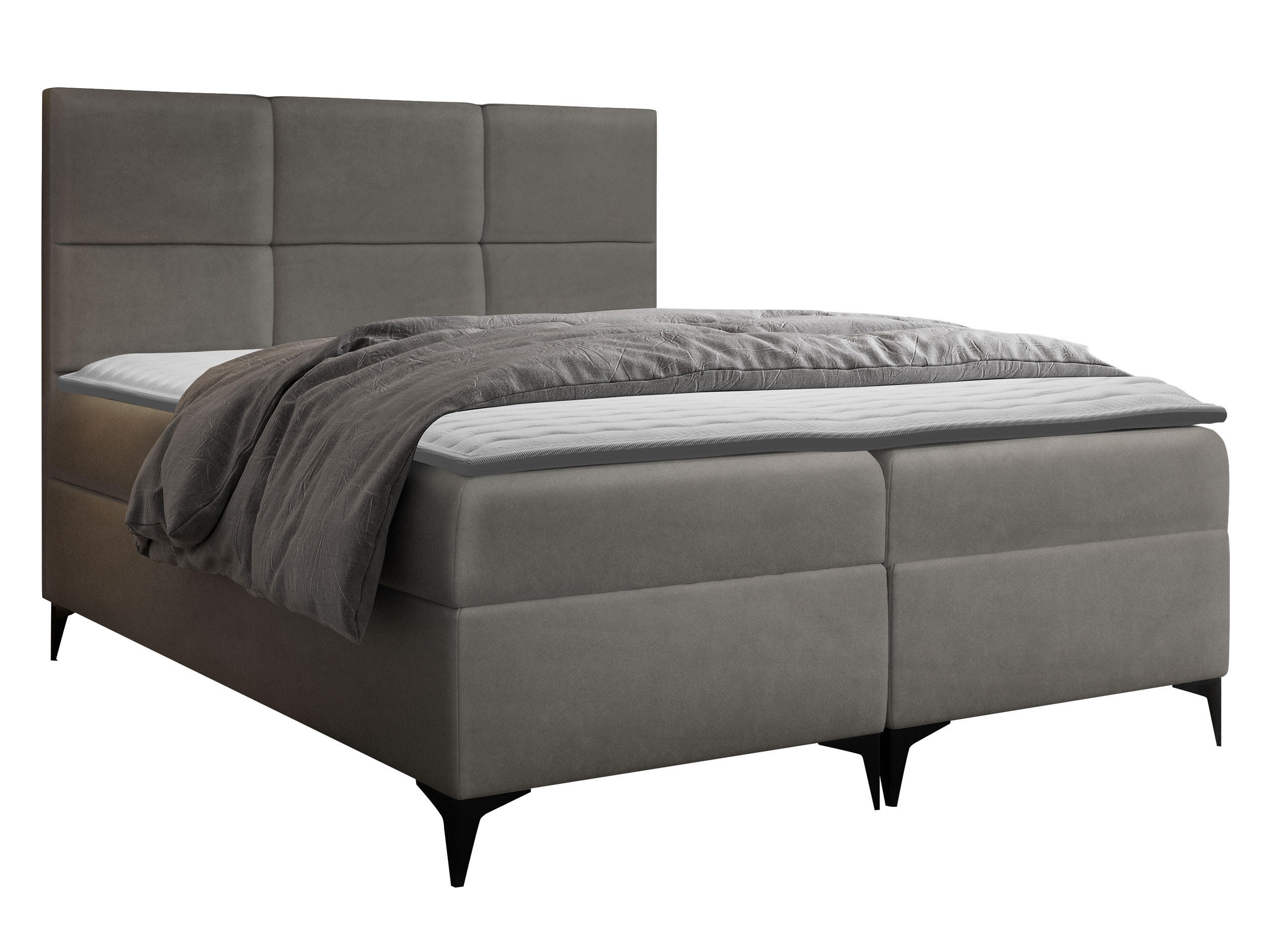 BOXBETT Fava - Grau, Holz/Textil (180/200cm) - MIRJAN24