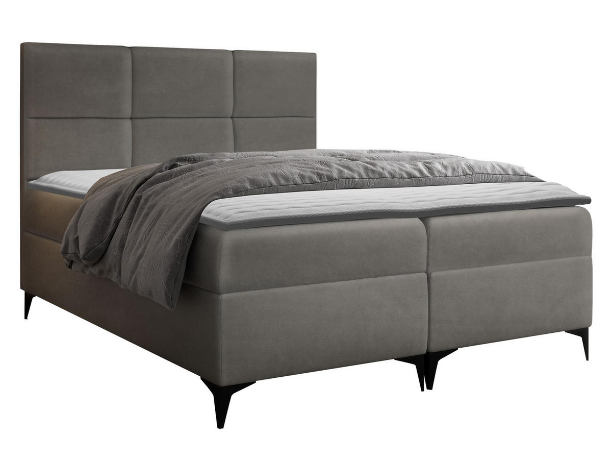 BOXBETT Fava - Grau, Holz/Textil (180/200cm) - MIRJAN24