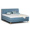 BOXSPRINGBETT - Webstoff - Hellblau, Naturmaterialien (200/200cm) - home24