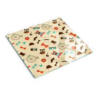 GLASPLATTE 60x52 cm Hipster-Eulen - Multicolor, Glas (60/0.4/52cm) - TULUP