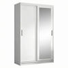 SCHWEBETÜRENSCHRANK Hela 100/205/60 2-türig weiß mit Spiegel - Weiß, Holzwerkstoff (100/205/60cm) - Beautysofa