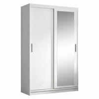 SCHWEBETÜRENSCHRANK Hela 100/205/60 2-türig weiß mit Schubladen - Weiß, Holzwerkstoff (100/205/60cm) - Beautysofa