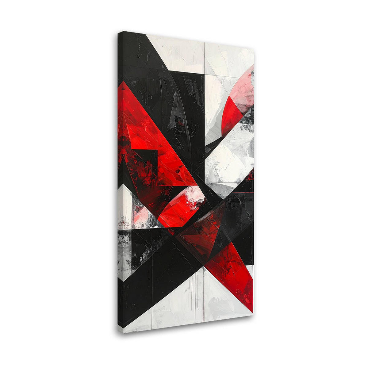 LEINWANDBILD 3D und geometrisch 50x100cm - Rot, Textil (50/100cm) - Feeby