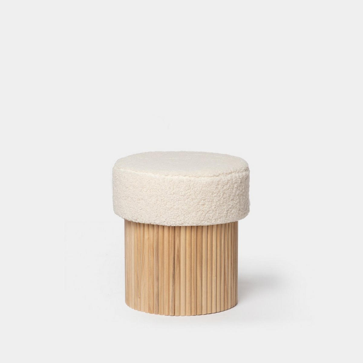 POUF Naira Weiß 43 cm x 45 cm - Weiß, Textil (43/45/43cm)