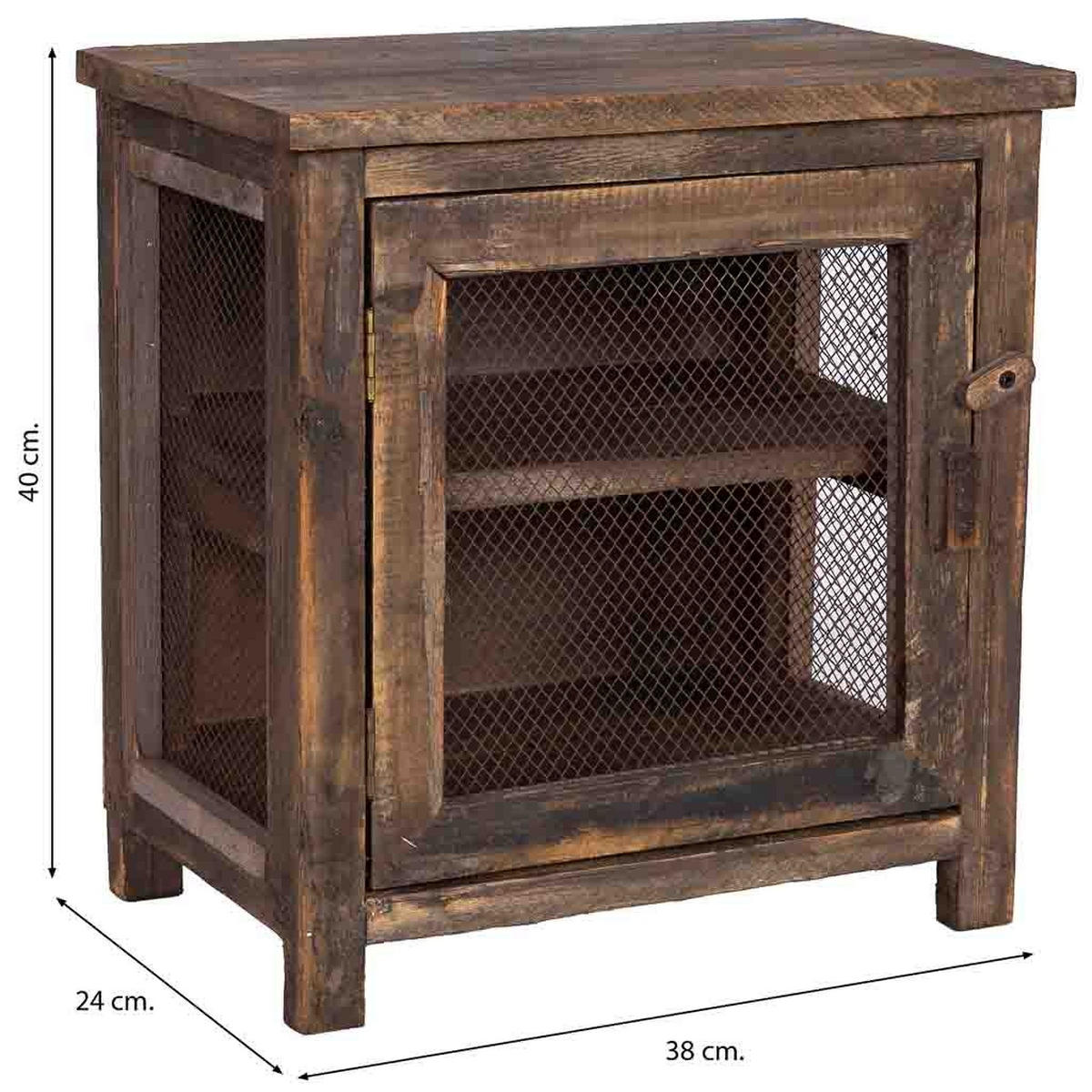 NACHTTISCH aus Holz und Glas, 38x24x40cm - Braun, Holz (38/40/24cm) - Wanderlust