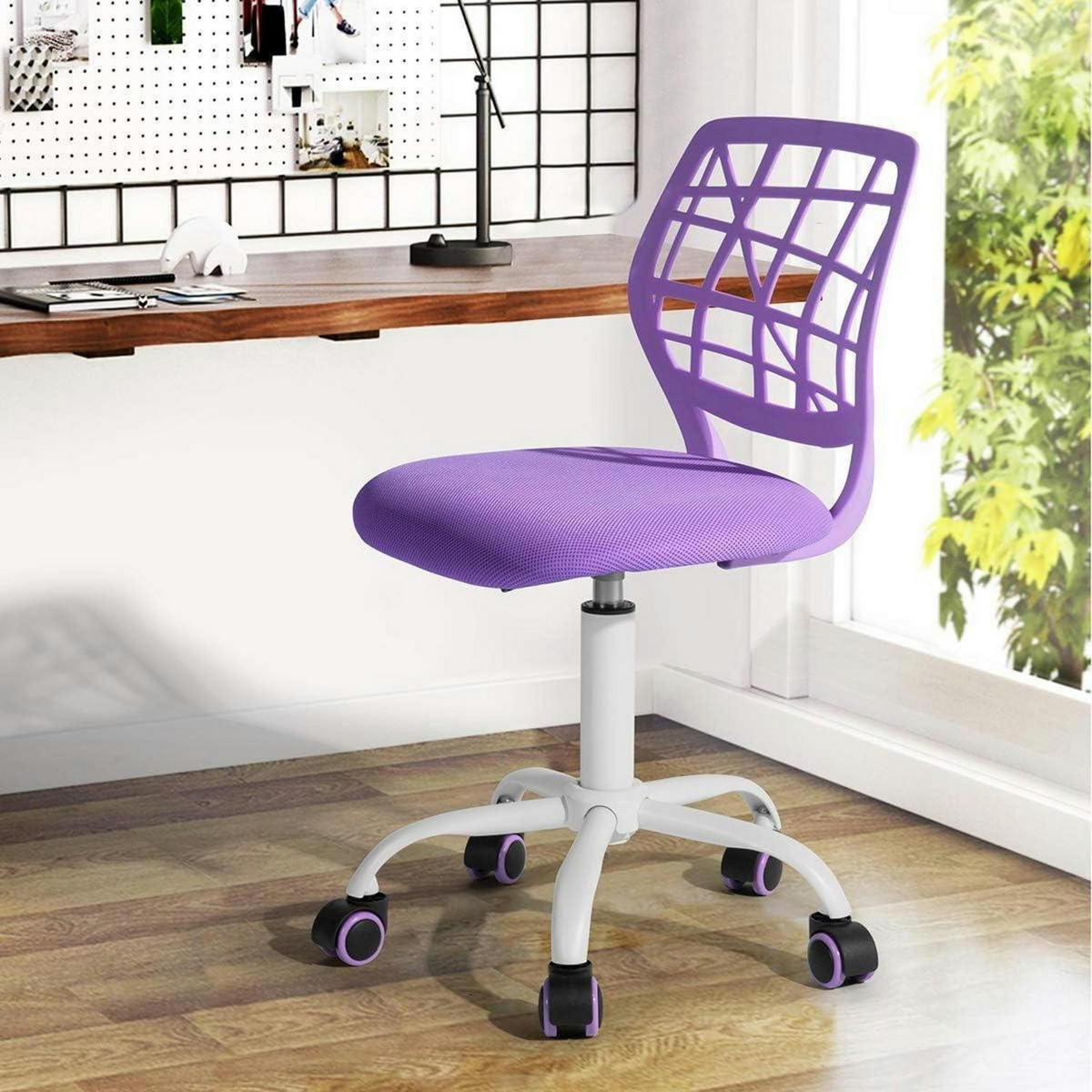 BÜROSTUHL höhenverstellbar ohne Armlehne Lila - Lila, Textil (45.5/75/31.5cm)
