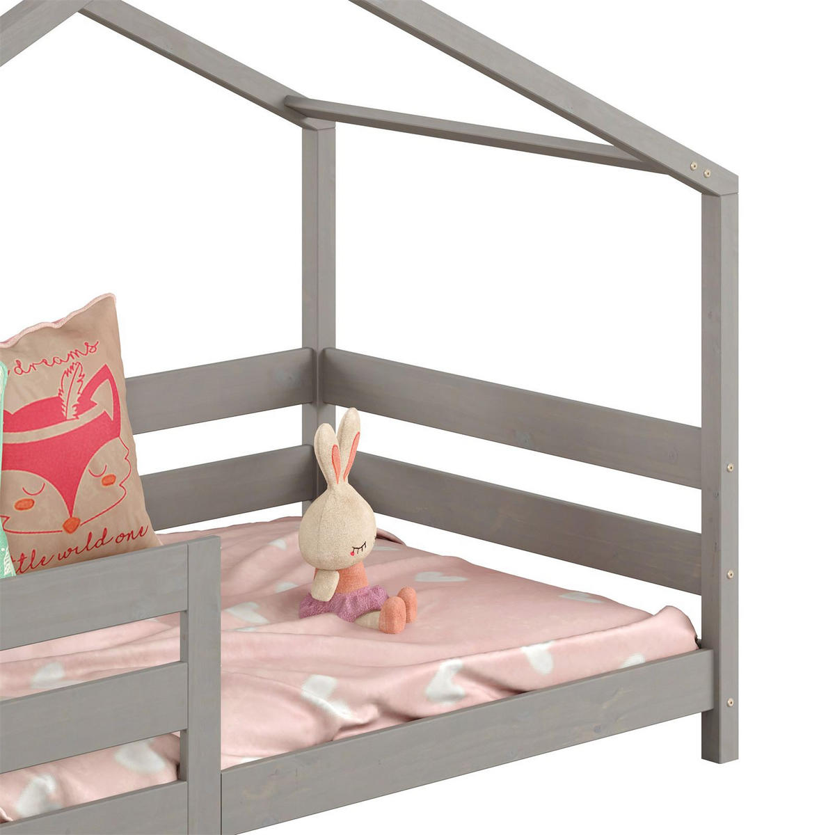 HAUSBETT RENA 90X200 CM - Grau, Holz (96/138/206cm) - IDIMEX