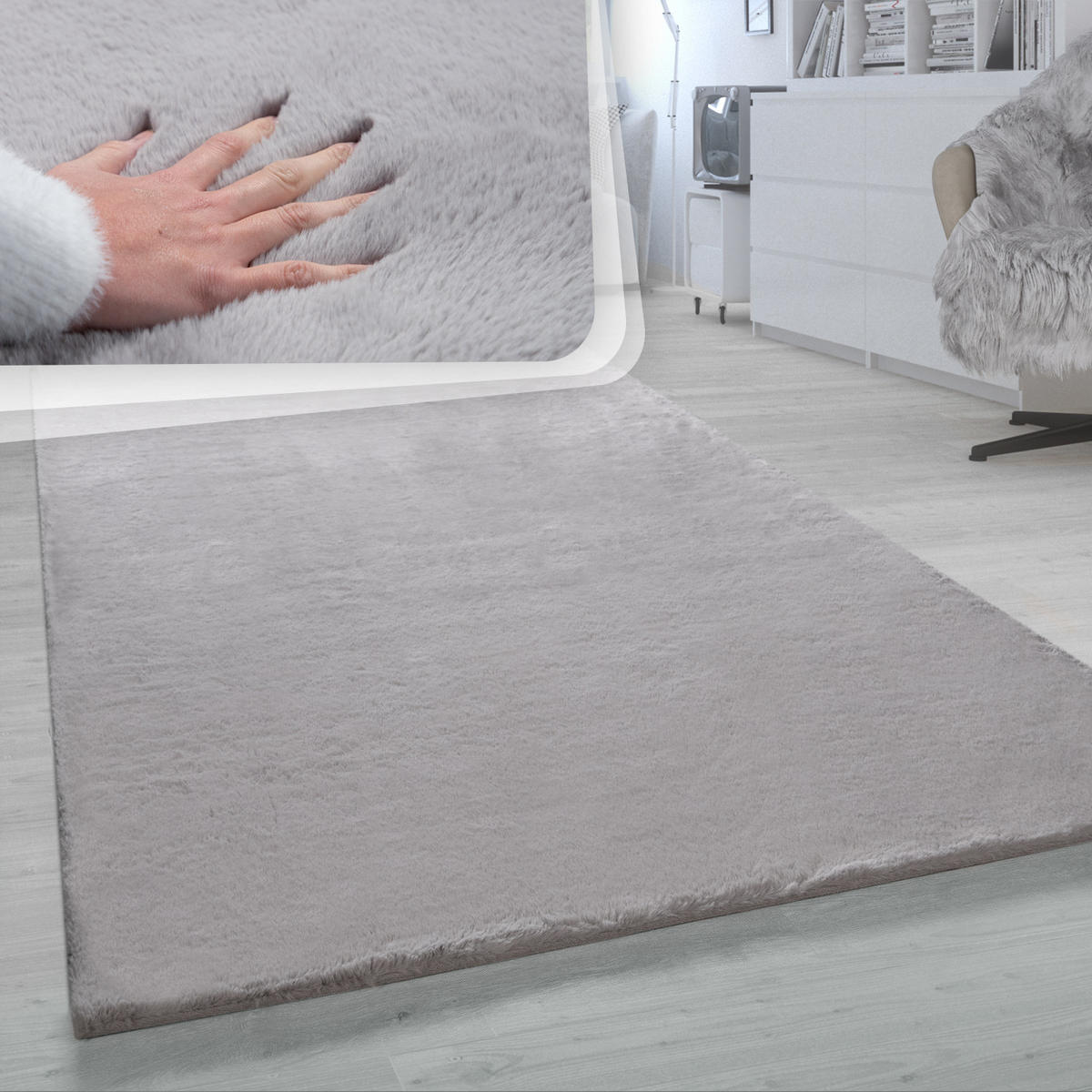 HOCHFLORTEPPICH 80/300 cm Rabbit 780 - Grau, Textil (80/300cm) - Paco Home