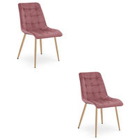 STUHL Dunkelrosa 49x60 cm SPLIT Samt Bezug 2 Stück - Dunkelrosa, Metall (49/59/60cm)
