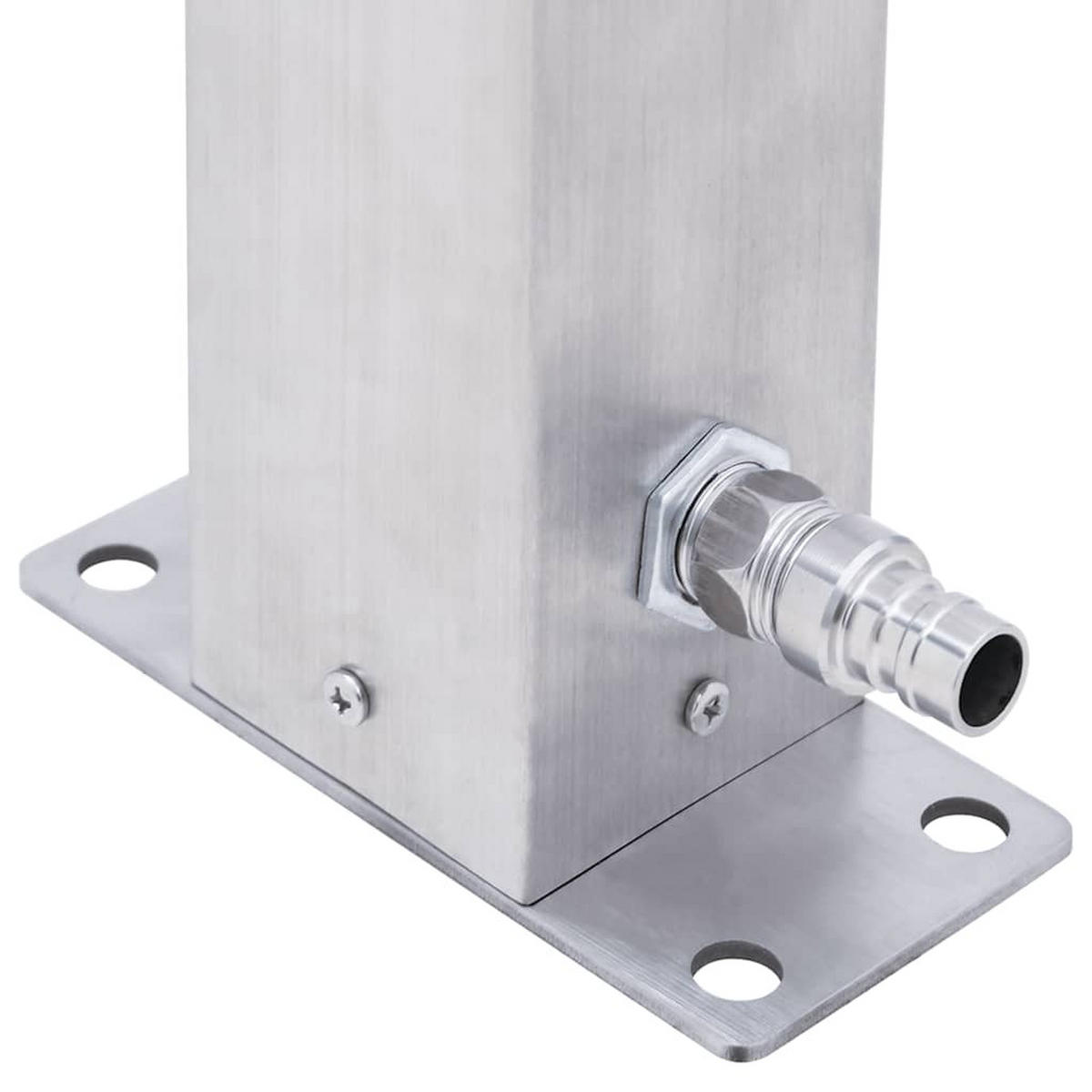 WASSERSÄULE Für Den Garten 100 Cm Edelstahl Quadratisch - Silberfarben, Metall (7/100/23.5cm) - vidaXL