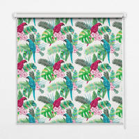 VNÚTORNÁ roleta - okenná roleta - roleta - 100x100 cm - Papagáje - modrá, plast (100/100/0.5cm) - TULUP