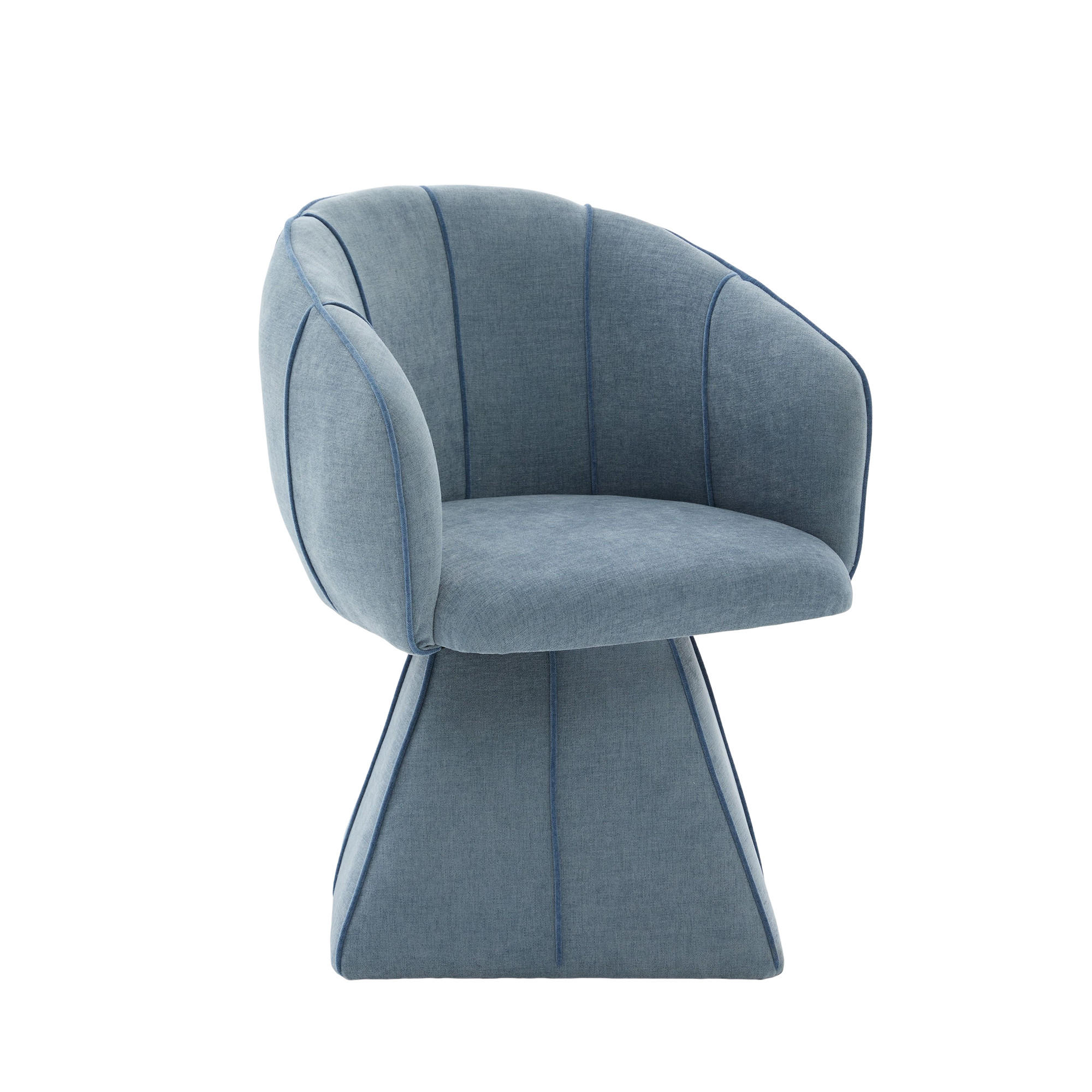 DREHSESSEL Chenille Stoff 360° Drehbar Polstersessel Loungesessel, Blau - Blau, Textil (56/74.5/54cm) - LVHOM