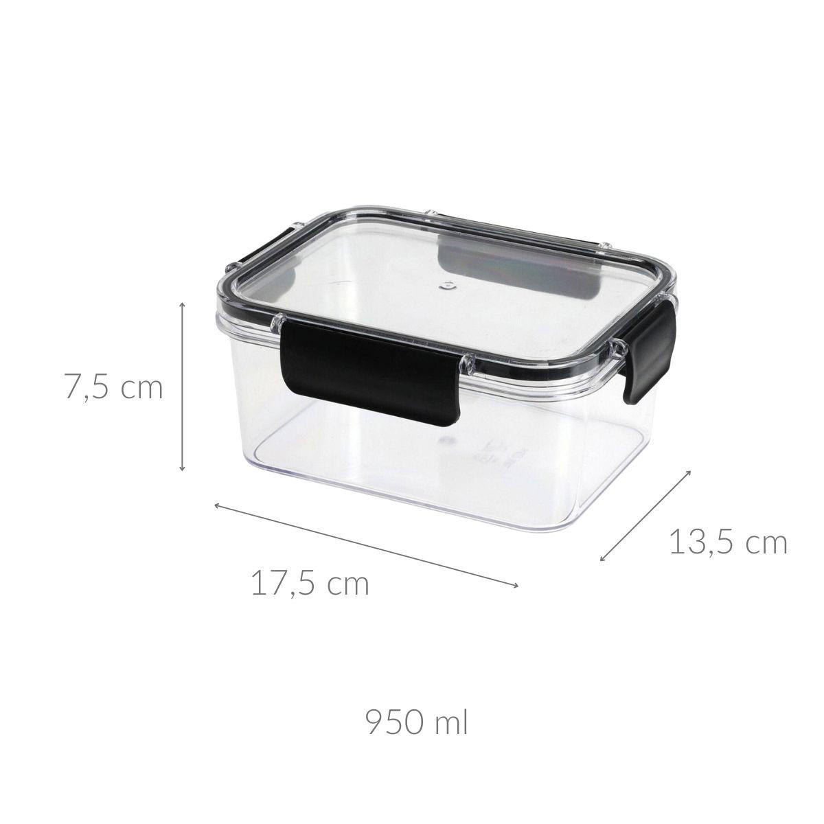 Thumbnail - Excellent Houseware Lebensmittelbehälter, Transparent, Kunststoff, 13.5x7.5x17.5 cm, Küchenzubehör, Vorratsbehälter, Vor...