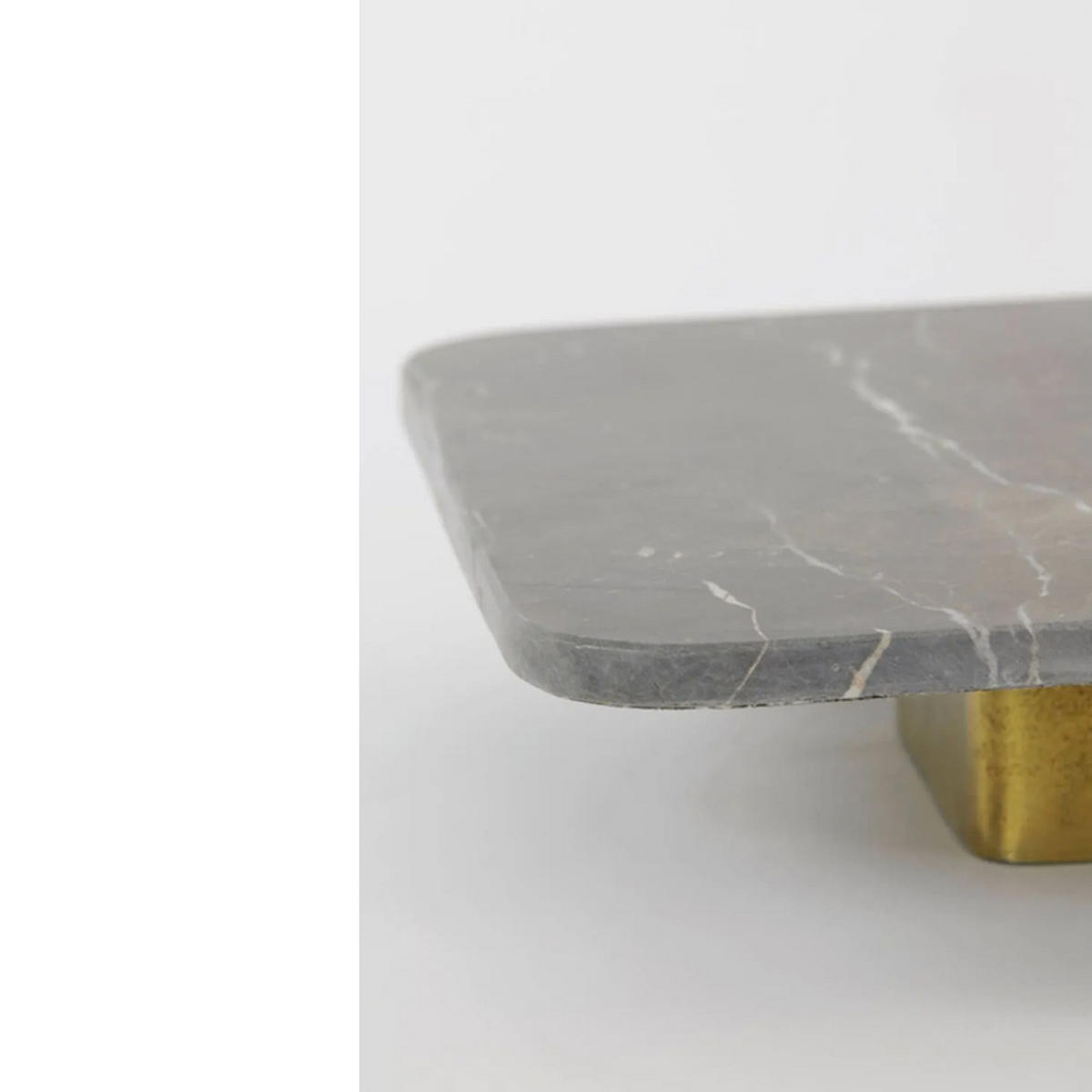 SERVIERPLATTE LABADE 33x33x6,5 cm, Marmor, Braun-Bronze - Braun, Stein (33/6.5/33cm) - Light & Living