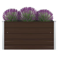 HOCHBEET für Garten EMIL Quadrat Braun | 100x100x45cm | Verzinkter Stahl - Braun, Metall (100/45/100cm) - DELUKE