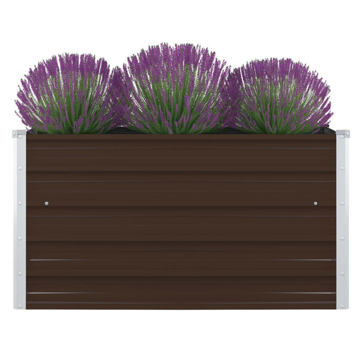 HOCHBEET für Garten EMIL Quadrat Braun | 100x100x45cm | Verzinkter Stahl - Braun, Metall (100/45/100cm) - DELUKE