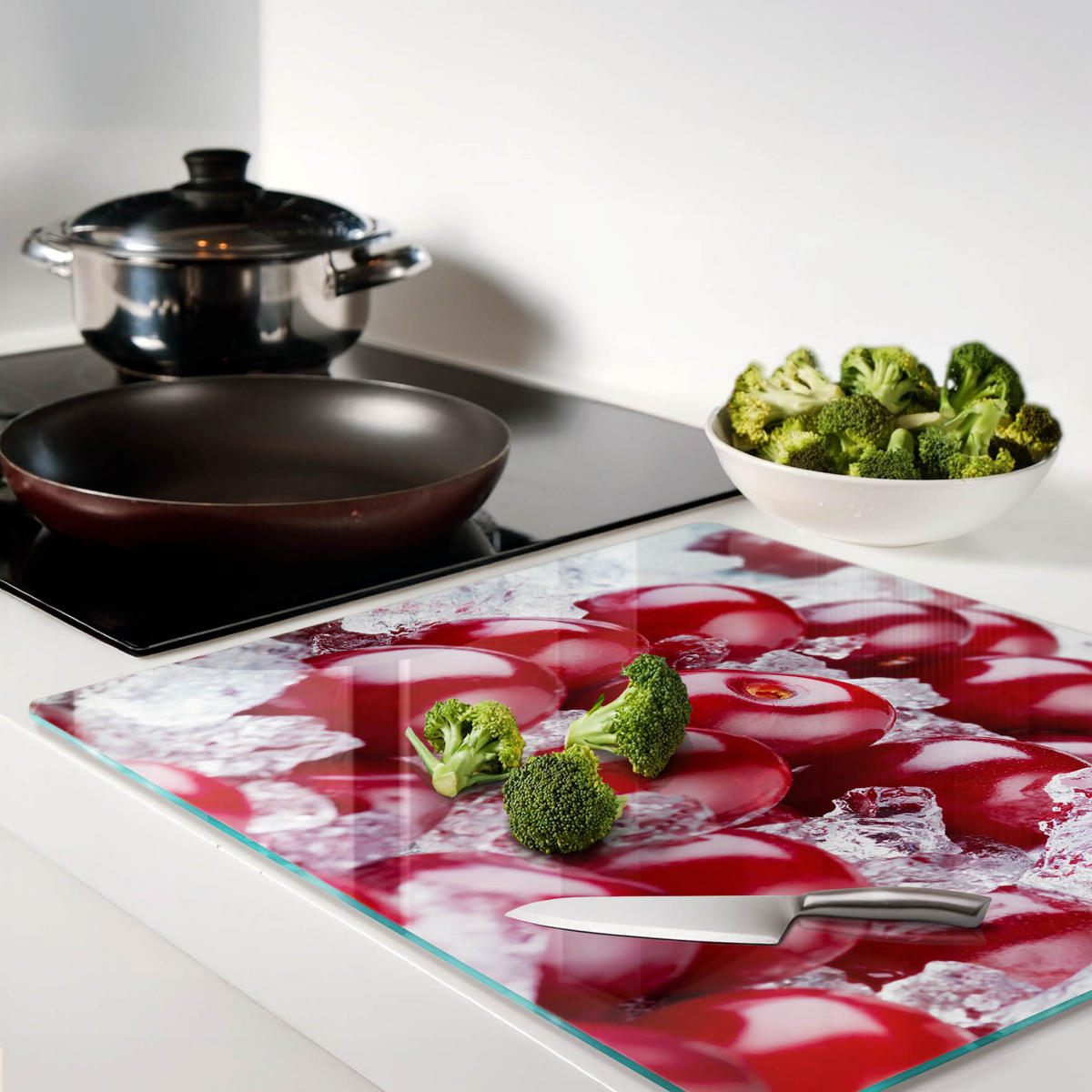 GLASPLATTE 60x52 cm Kirscheis - Rot, Glas (60/0.4/52cm) - TULUP