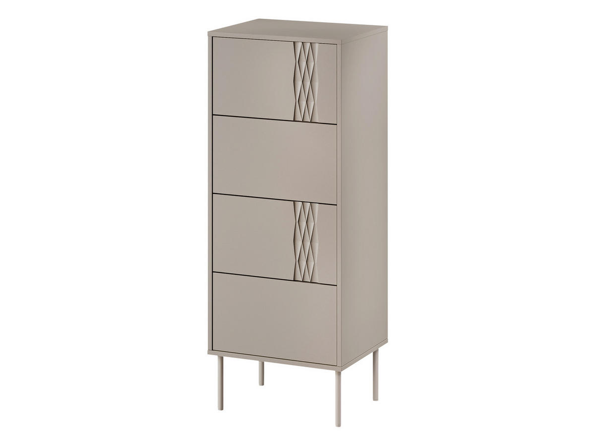 KOMMODE Tresse 4S - Beige, Holzwerkstoff/Metall (50/125/40cm) - MIRJAN24