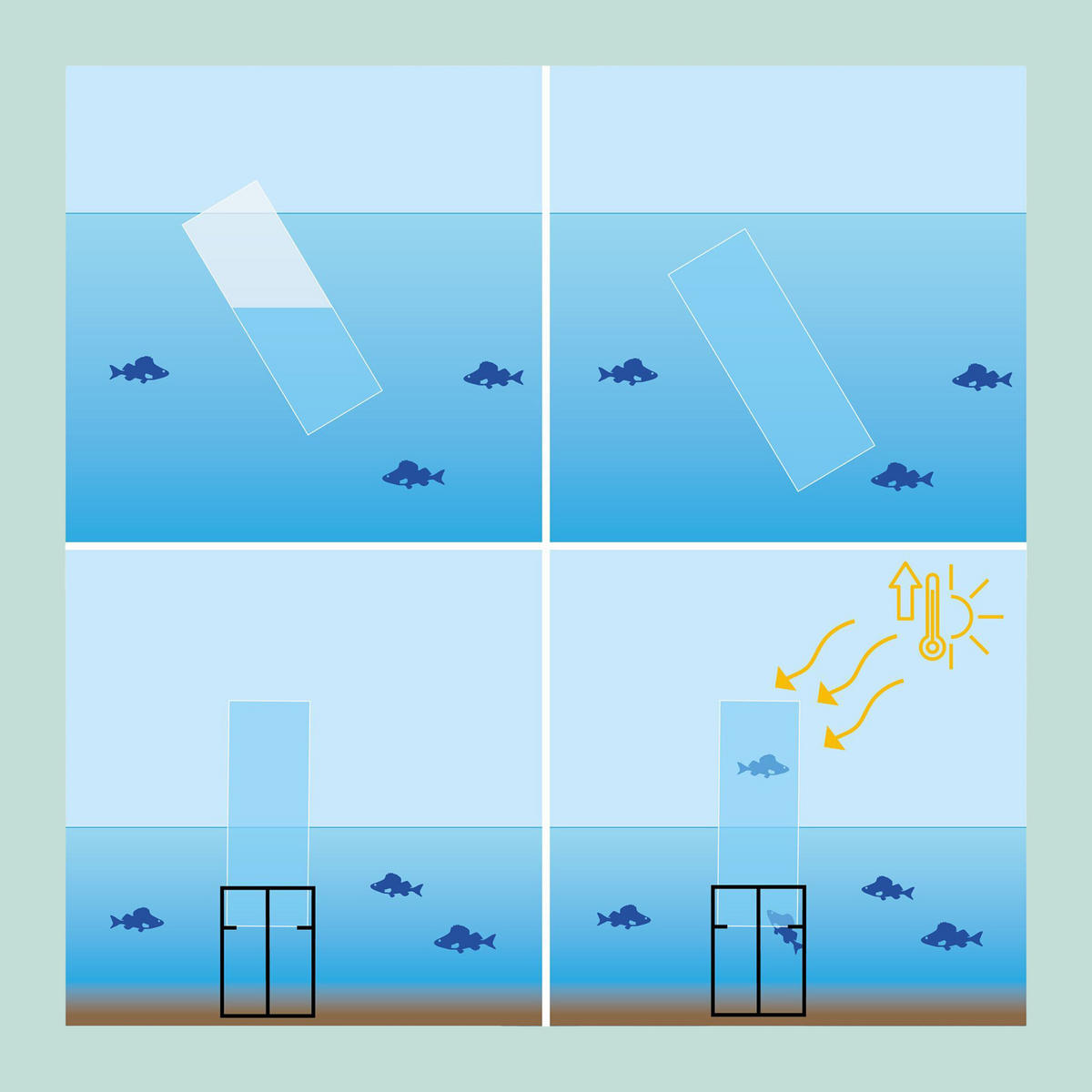 FISCHSÄULE - Transparent, Kunststoff/Metall (22/22/100cm) - Relaxdays