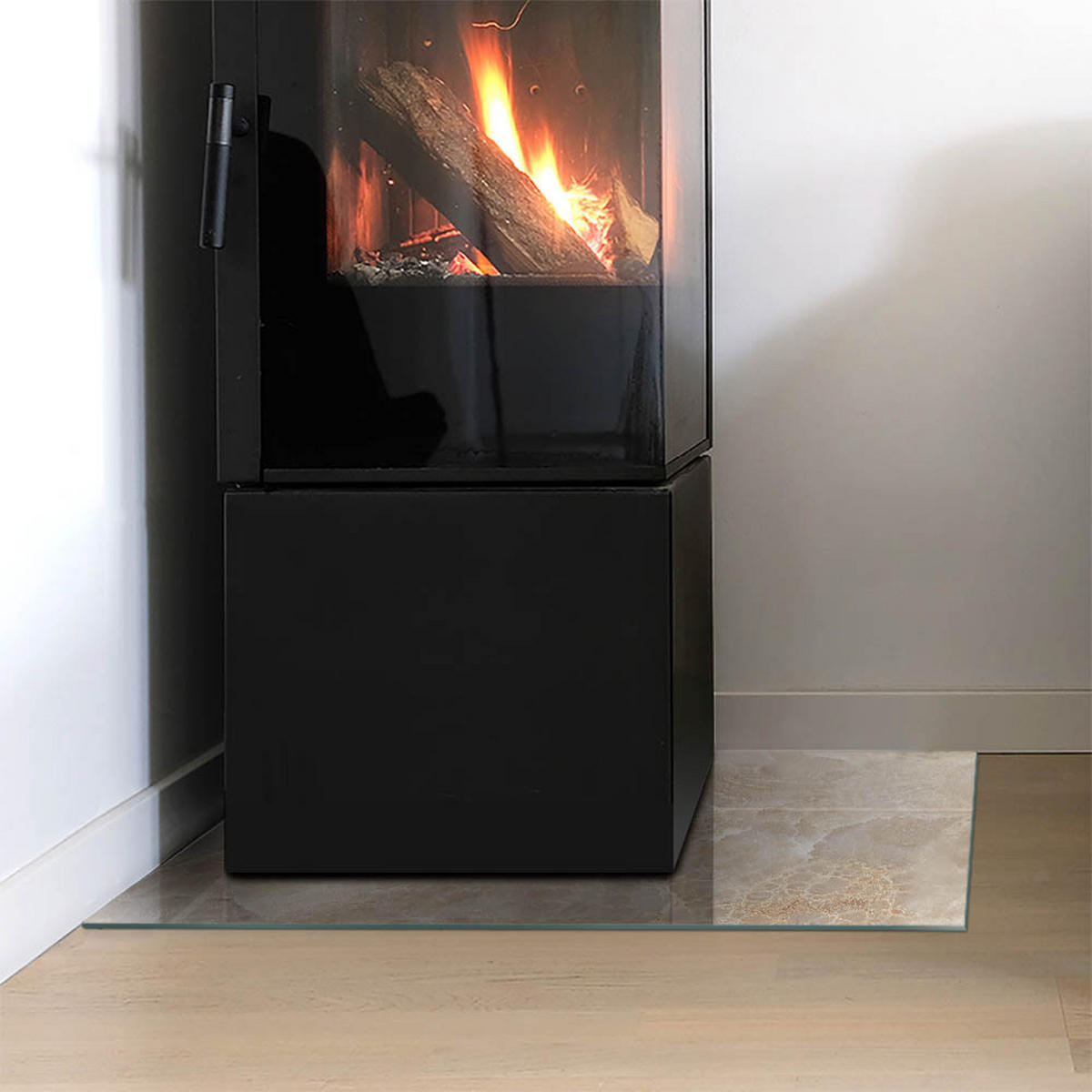 GLASPLATTE für Kamin 60x40 cm Beige - Beige, Glas (60/40/0.4cm) - ArtPrintCave