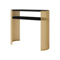 KONSOLENTISCH Fikoli Gold - Goldfarben/Schwarz, Holzwerkstoff/Metall (30/100/86cm) - MIRJAN24