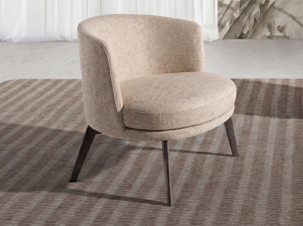 SESSEL Sessel aus cremefarbenem Stoff 74/70/71 cm - Creme/Braun, Textil (74/71/70cm) - ANGEL CERDA
