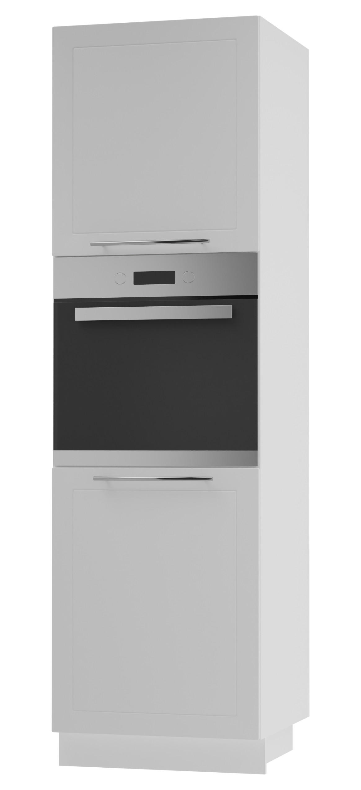 Feldmann-Wohnen Backofenhochschrank Weiß, Weiß 60x207x59 cm
