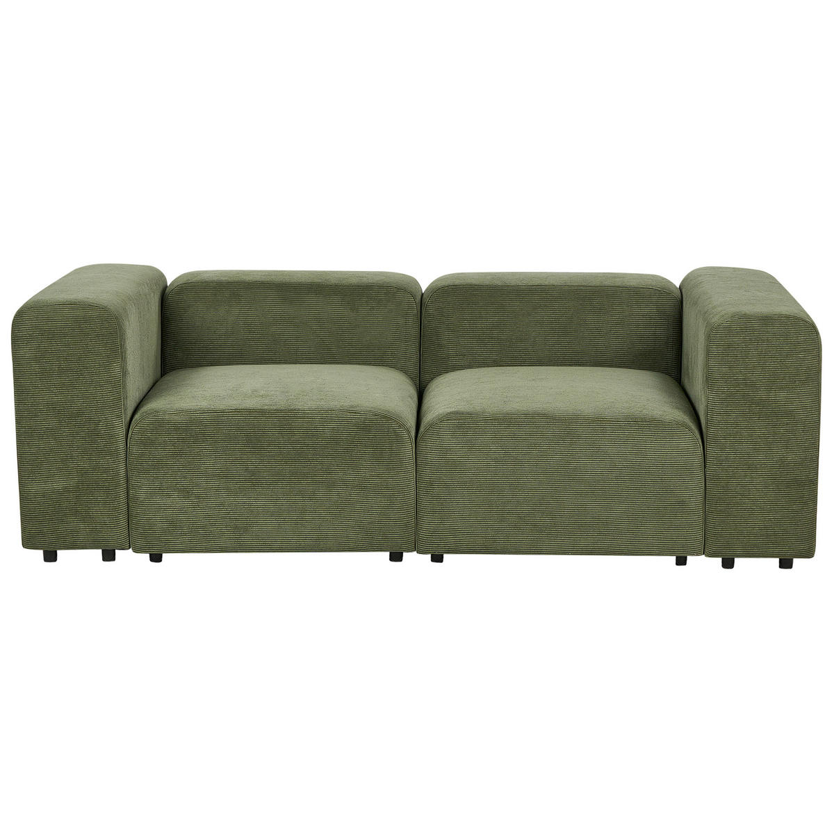 2-SITZER-SOFA Cord grün Falsterbo - Grün, Textil (204/70/105cm) - Beliani