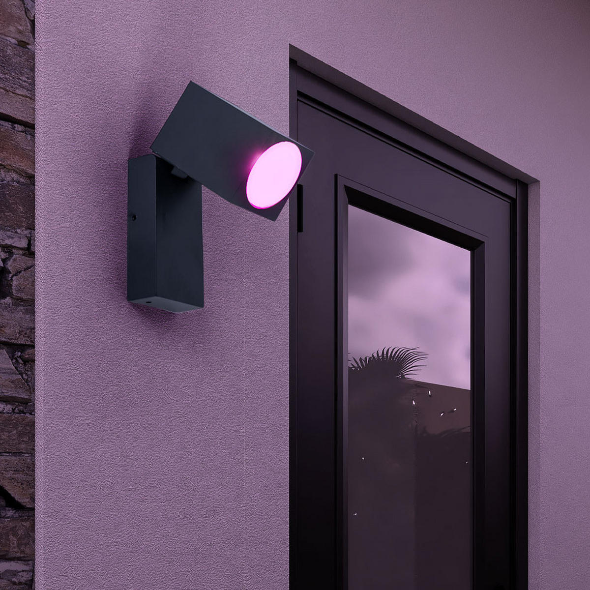LED AUSSEN-WANDLEUCHTE Alu Schwarz 2er Set - Schwarz, Metall (10/6.6/9.2cm)