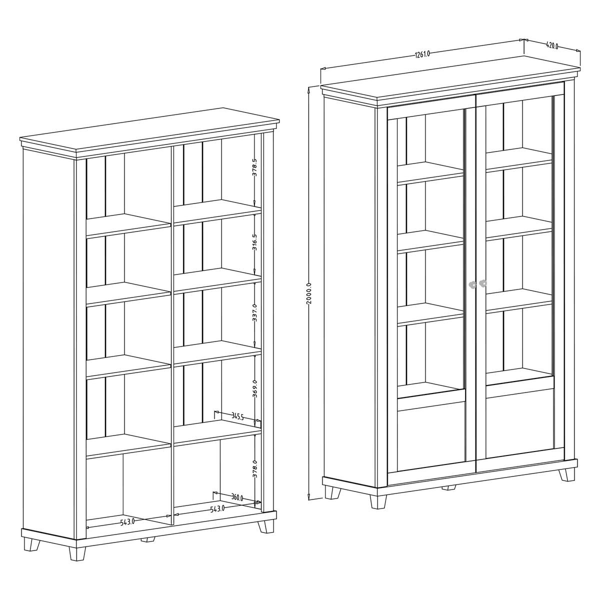 VITRINE in Grün - Grün, Holzwerkstoff (126/200/42cm) - MASSENO