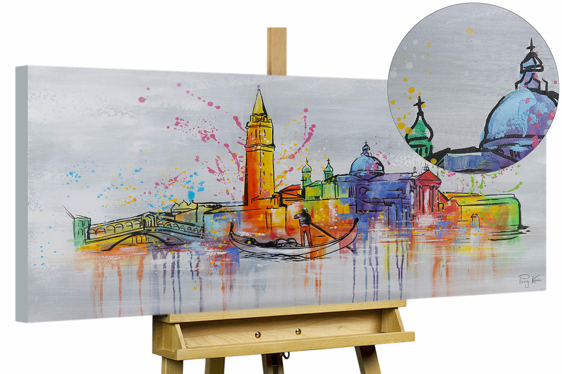 KUNSTLOFT RUČNĚ MALOVANÝ AKRYLOVÝ OBRAZ ŠEDÝ, 120/60 CM