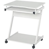 COMPUTERTISCH Weiß rollbar mit Tastaturauszug und Ablage 60/48/73 cm - Weiß, Holzwerkstoff (48/60/73cm) - PANGIVO