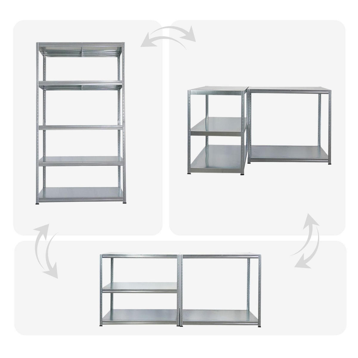 SCHWERLASTREGAL Steel Eagle 180x100x60cm Fachlast 130kg Verzinkt - Silberfarben, Metall (100/180/60cm) - PROREGAL