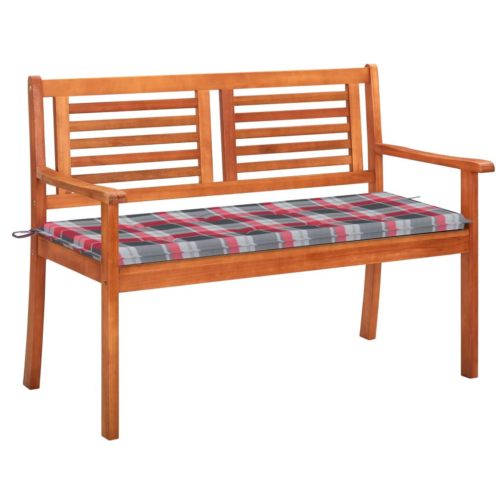 2-SITZER-GARTENBANK mit Auflage 120 cm Massivholz Eukalyptus - Braun, Holz (120/89/60cm) - furnicato