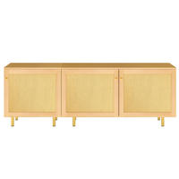 BOČNÍ skříň 180/40/63 cm přírodní z MDF s modulární konstrukcí a zlatými úchytkami - přírodní, kompozitní dřevo (180/63/40cm) - OKWISH