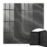 SCHLÜSSELBOX Schwarz 30x30 cm- Türöffnung nach rechts - Schimmernde Wellen - Schwarz, Metall (30/30/5cm) - TULUP