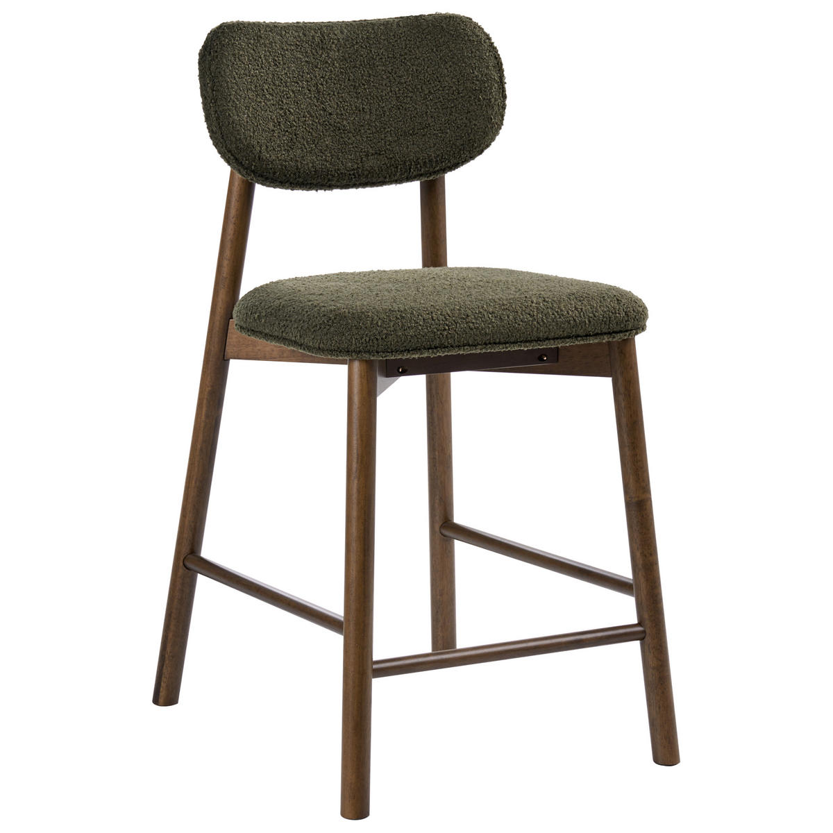 BARSTUHL 2er-Set Bouclé Braun/GrünMills - Braun, Textil (51/96/61cm) - Beliani