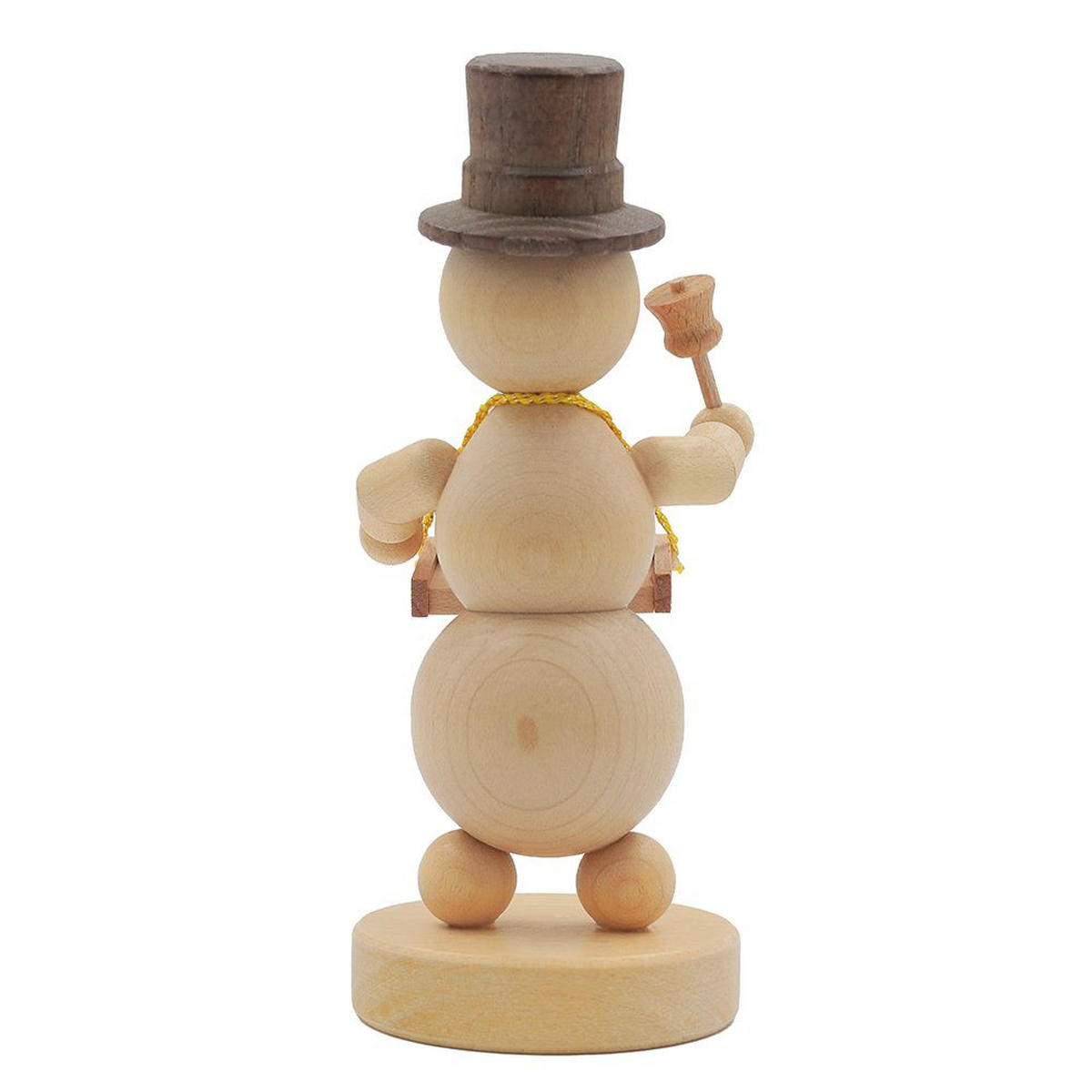 HOLZFIGUR Schneemann mit Bauchladen auf Sockel 11 cm - Multicolor, Holz (5/1/0.1cm)