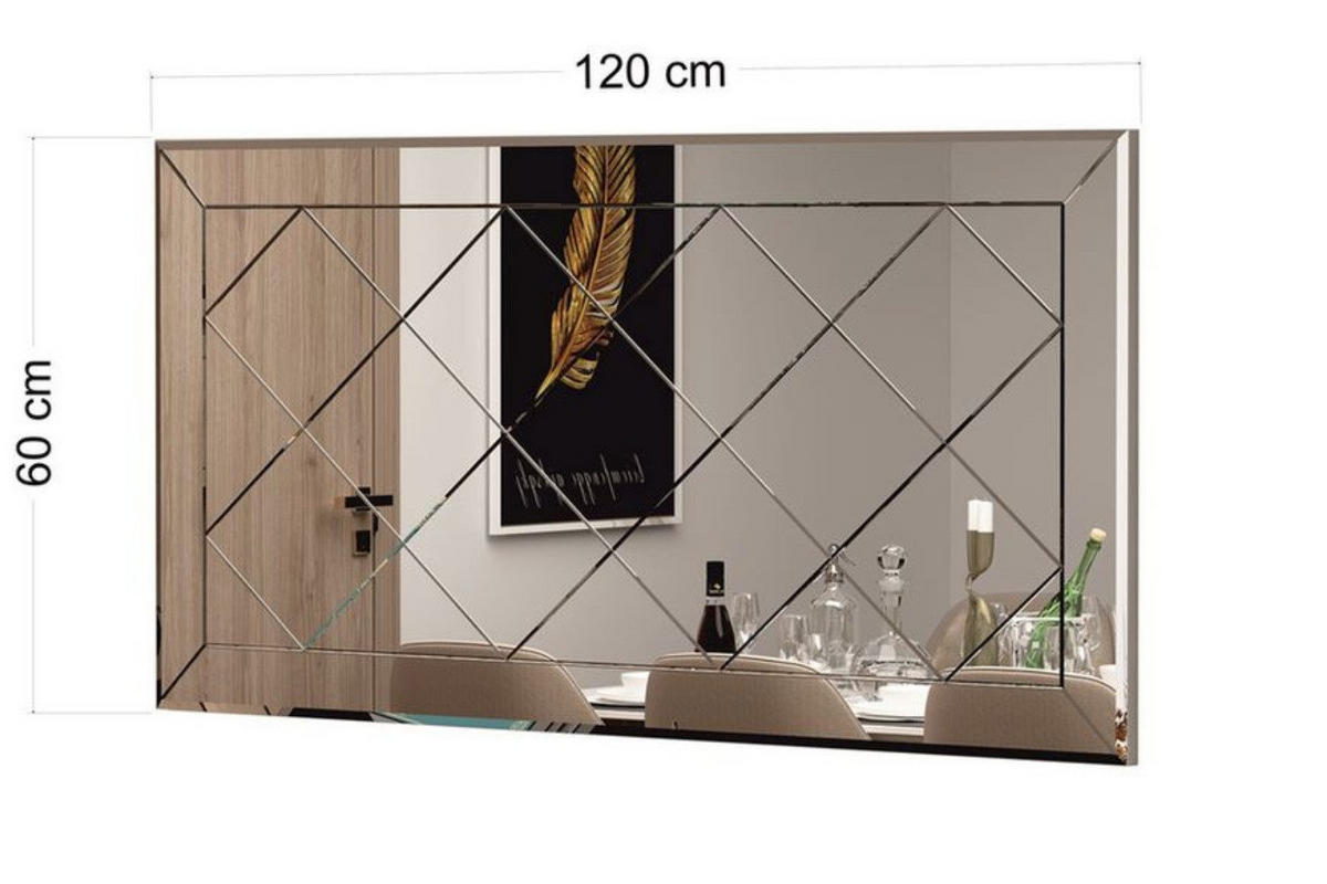 WANDSPIEGEL 120x60cm Transparent rechteckig Dekospiegel - Transparent, Glas (120/60/2cm) - Ibonto