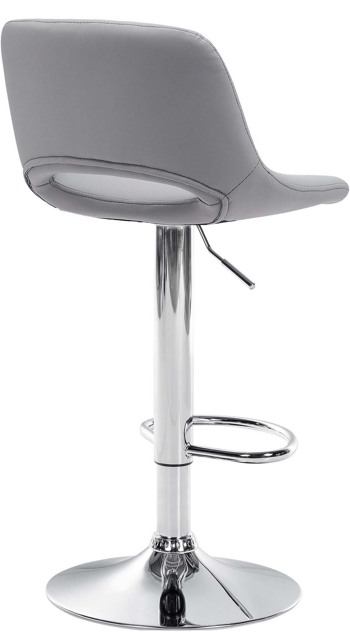 BARHOCKER Campus Kunstleder chrom grau - Chromfarben/Grau, Kunststoff/Metall (42/107/46cm) - TPFLiving