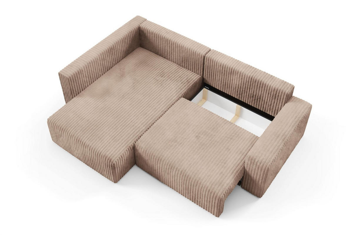 ECKSOFA Natalia Xl - Beige, Holzwerkstoff/Textil (182/245cm) - Fun Möbel