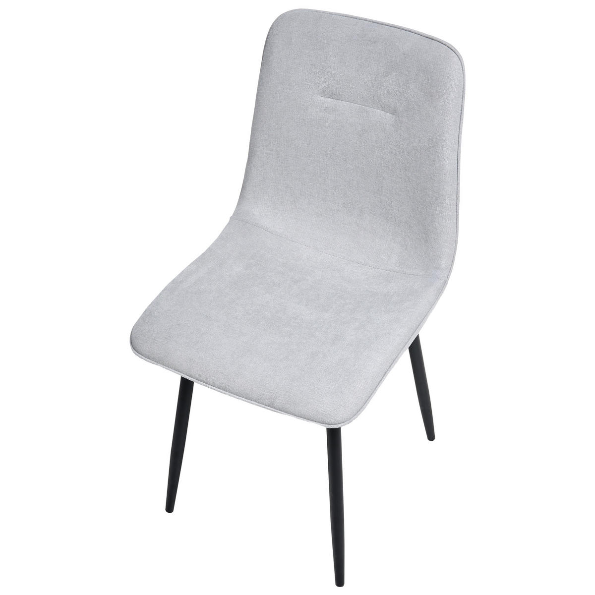 ESSZIMMERSTUHL 4er-Set Hellgrau Tuscola - Hellgrau/Schwarz, Textil (46/88/58cm) - Beliani