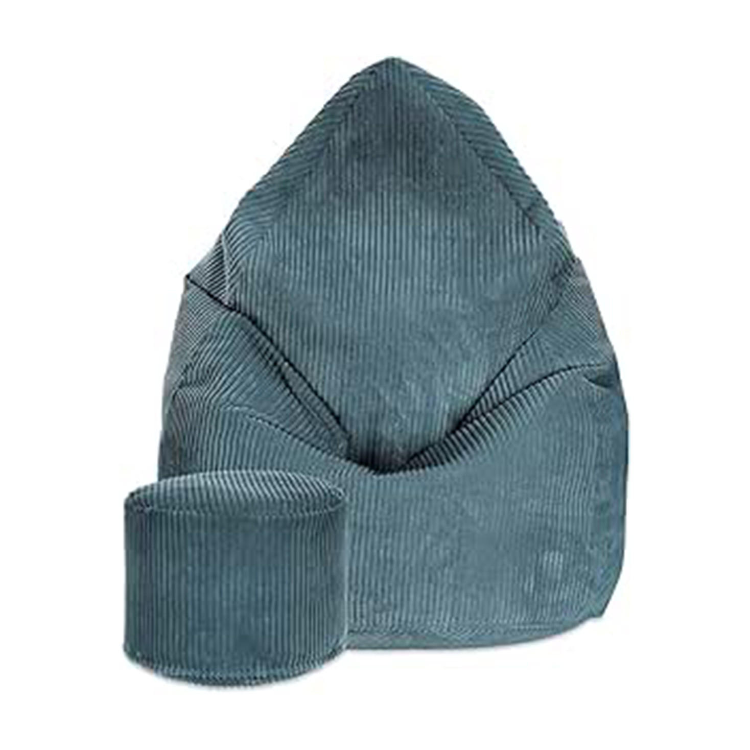 SITZSACK MIT FUßSTÜTZE Kordsamt 2-tlg Ocean Depths M - Blau, Textil (80/120/80cm) - Dreamroots