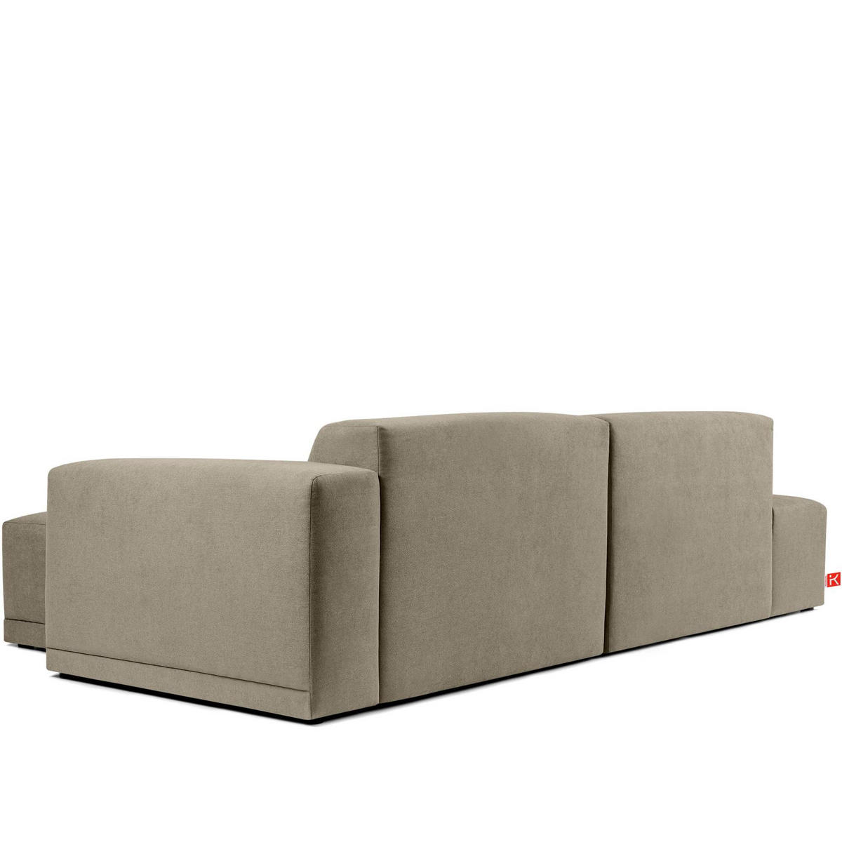 ECKSOFA RECHTS MUDI in moderner Optik mit hochwertigem Kaltschaum, Cord-Stoff, Ecru - Ecru/Schwarz, Textil (280/160cm) - KONSIMO®