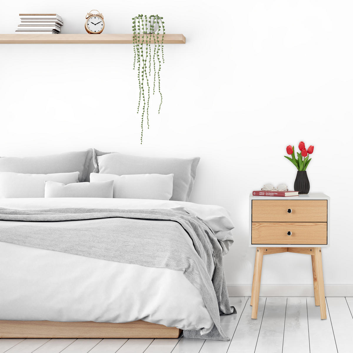 NACHTTISCH - Multicolor, Holz/Holzwerkstoff (40/60/40cm) - Relaxdays