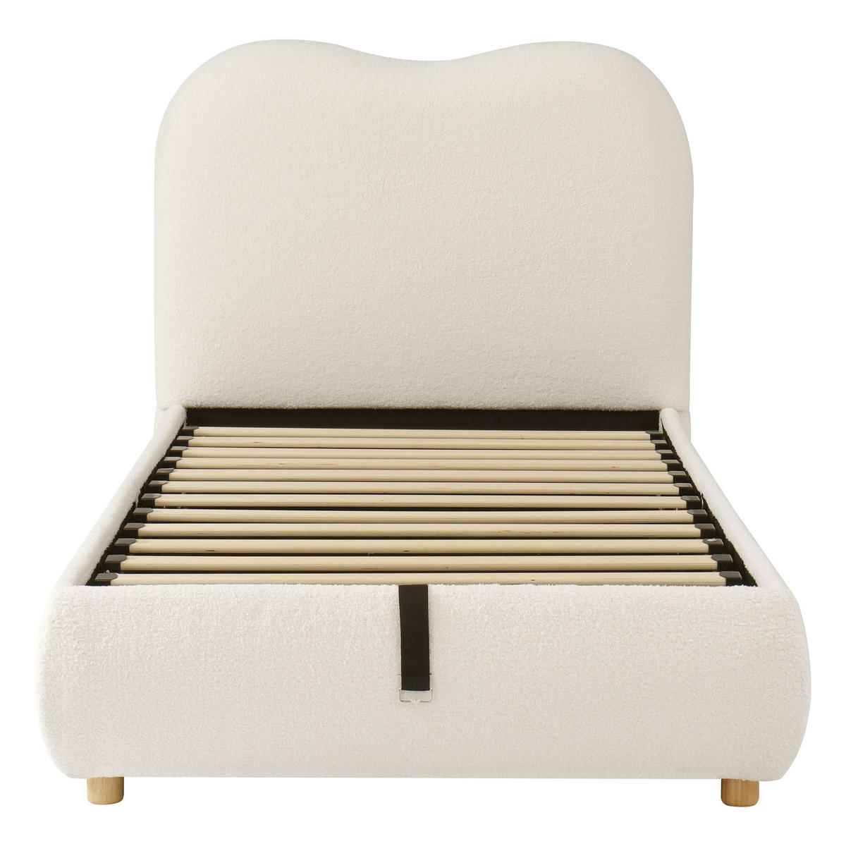 KINDERBETT mit Stauraum Bouclé Beige - Beige, Metall (90/200cm) - Meubliv