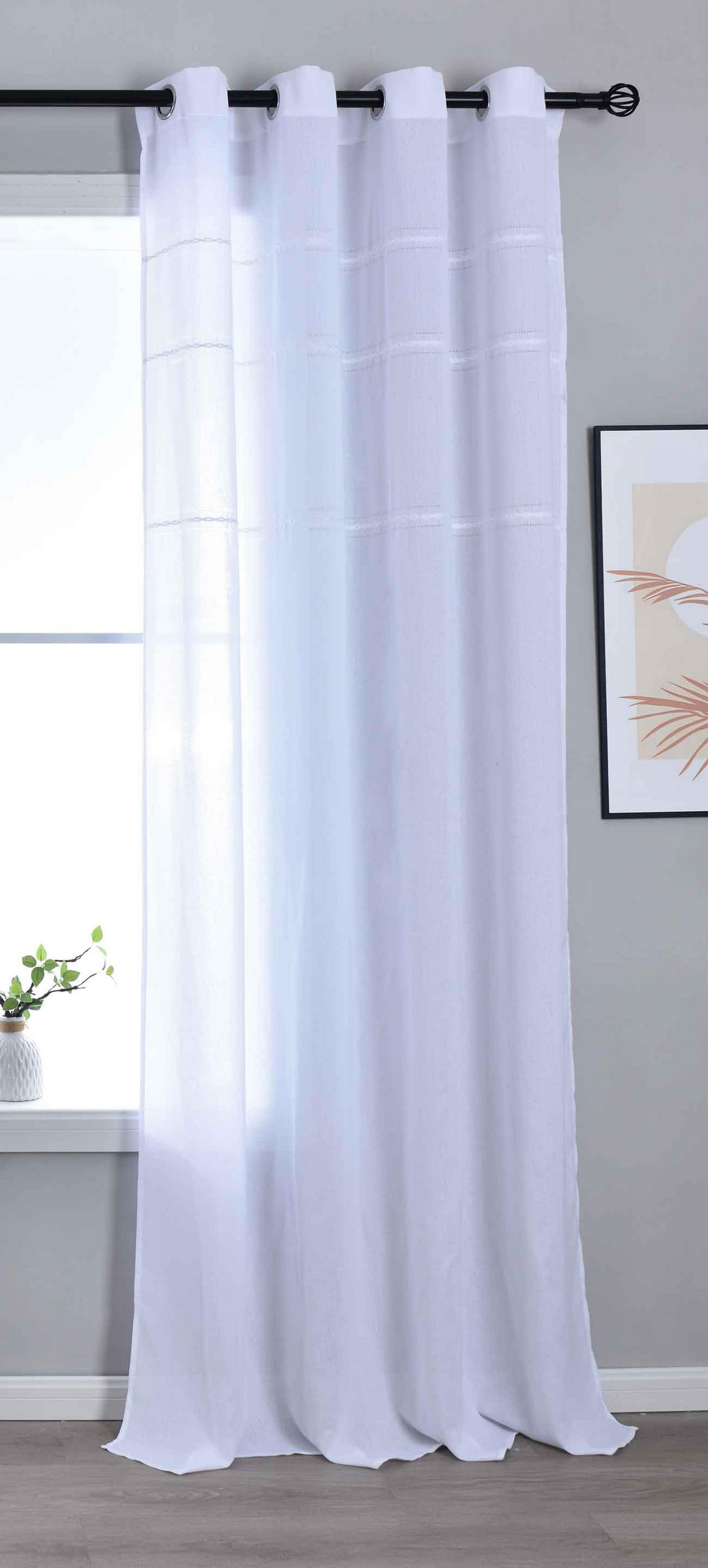VORHANG LEIPZIG HxB 245x145 cm Weiß - Weiß, Textil (145/245/245cm) - Gardinenbox
