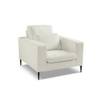 SESSEL Chenille Stoff Beige - Hellbraun/Schwarz, Holzwerkstoff/Textil (93/88/105cm) - Makamii