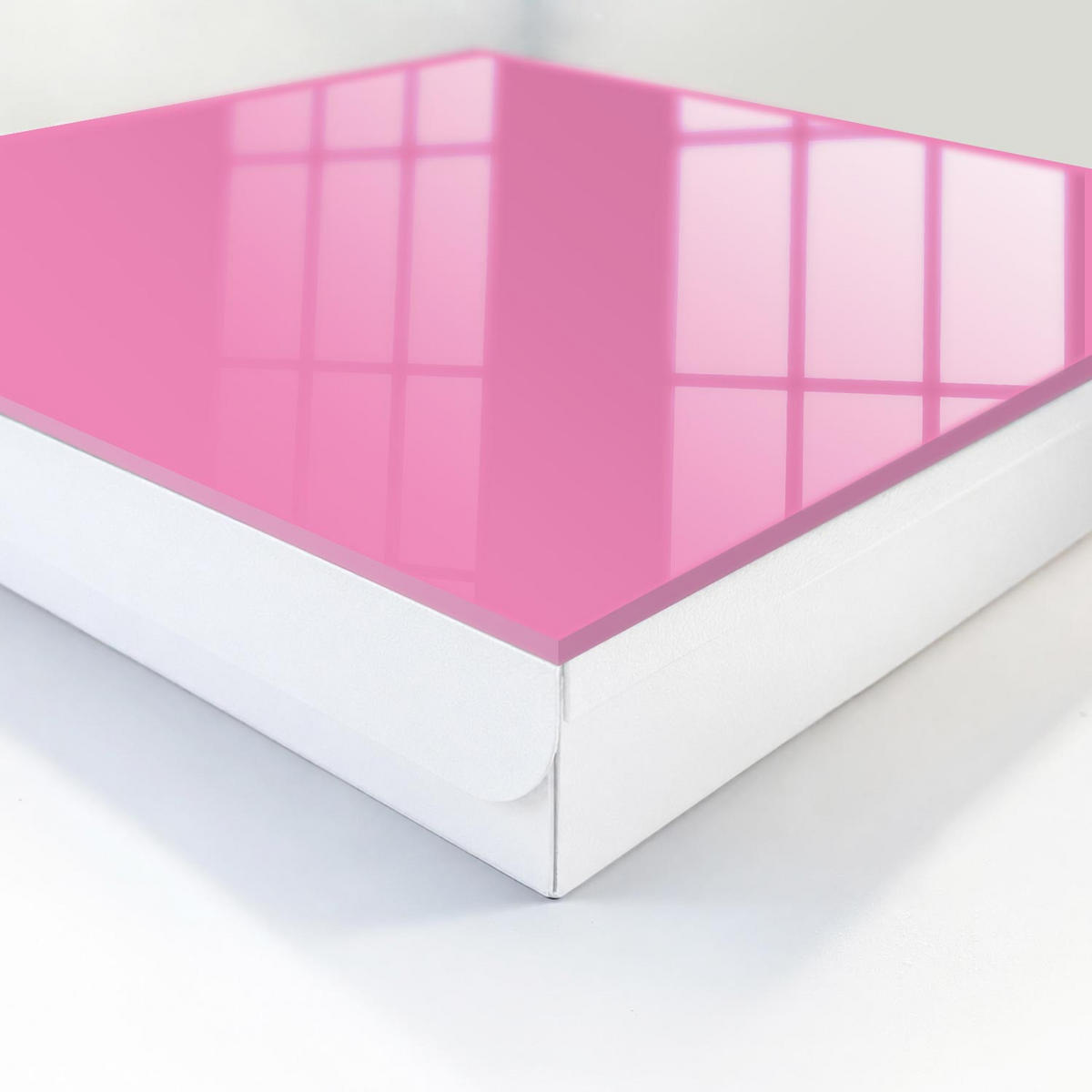 SCHLÜSSELBOX Weiß 30x30 cm – Türöffnung nach rechts - Kühles Rosa - Pink, Metall (30/30/5cm) - TULUP