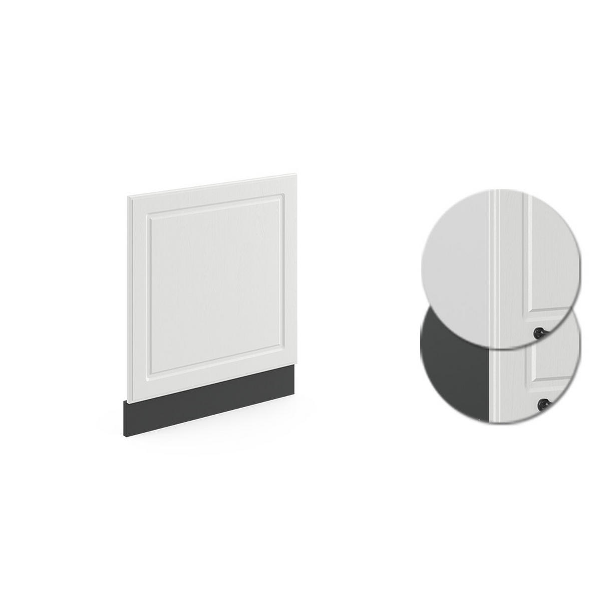 FRONTBLENDE R-Line Weiß Landhaus 60 cm ohne AP - Anthrazit/Weiß, Holzwerkstoff (60/57.2/1.6cm) - Vicco